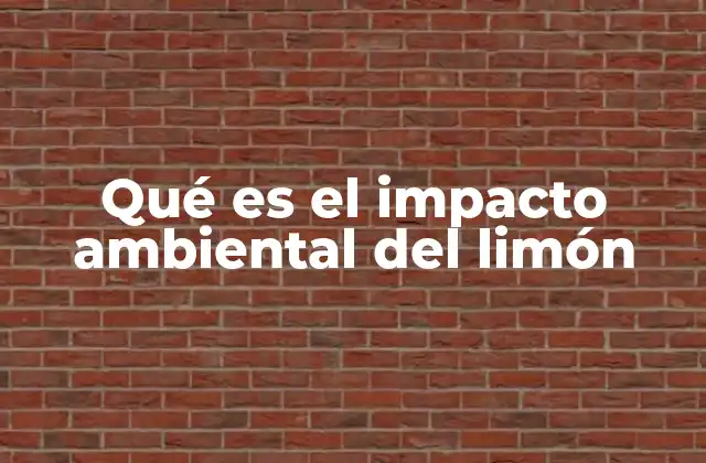 Qué es el Impacto Ambiental Del Limón