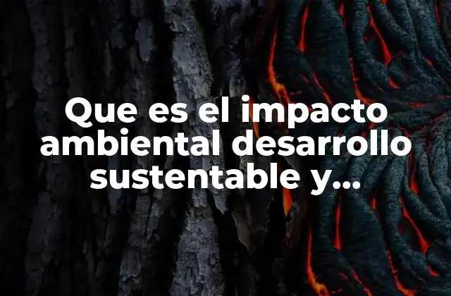 Que es el Impacto Ambiental Desarrollo Sustentable y Ecosistema