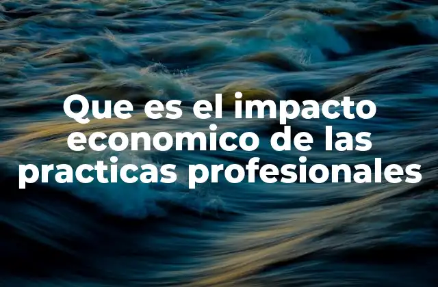 Que es el Impacto Economico de las Practicas Profesionales