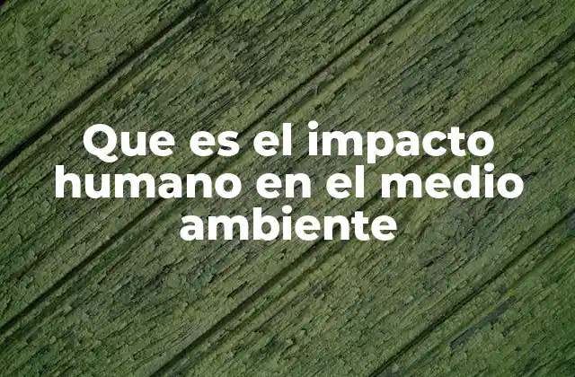 Que es el Impacto Humano en el Medio Ambiente