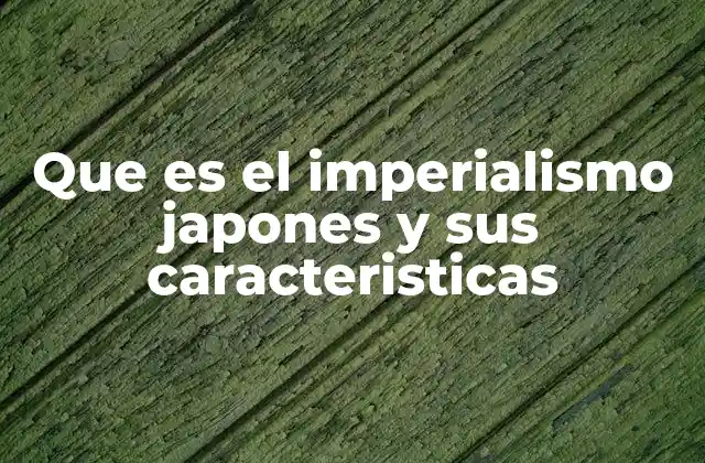 Que es el Imperialismo Japones y Sus Caracteristicas