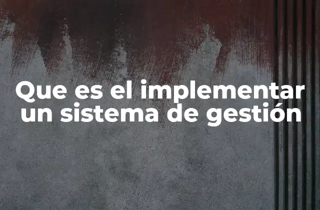 Que es el Implementar un Sistema de Gestión 2 La importancia de estructurar procesos internos antes de la implementación