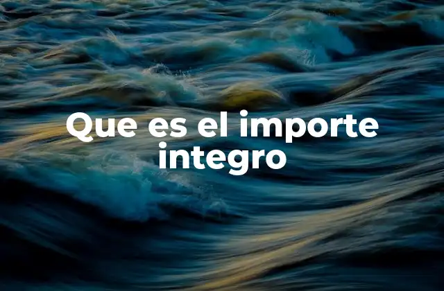 Que es el Importe Integro