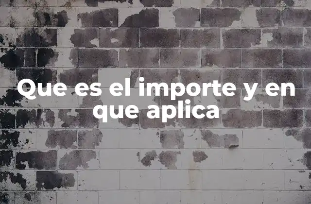 Que es el Importe y en que Aplica
