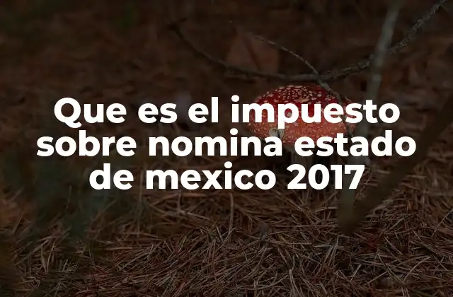 Que es el Impuesto sobre Nomina Estado de Mexico 2017