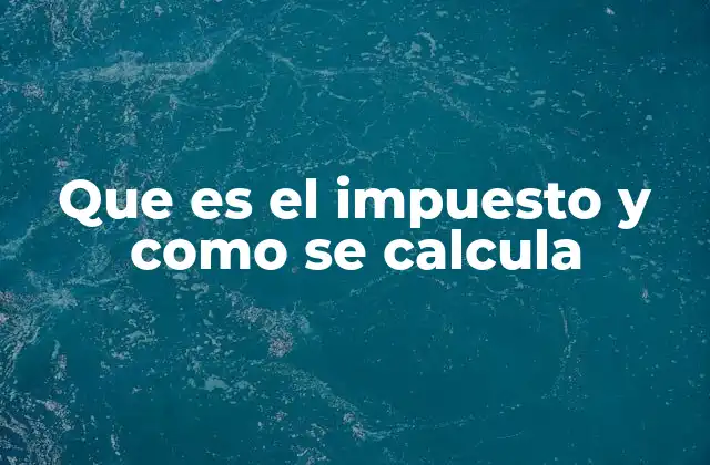Que es el Impuesto y como Se Calcula