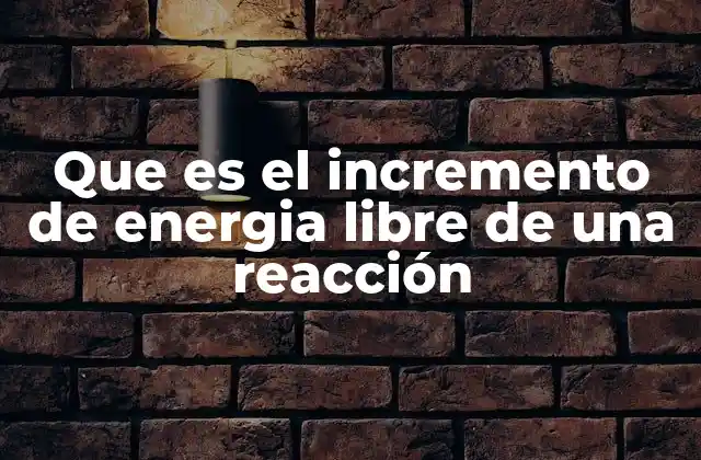 Que es el Incremento de Energia Libre de una Reacción