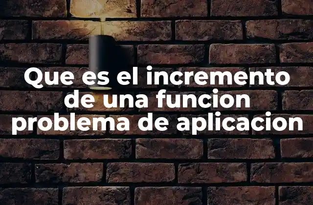 Que es el Incremento de una Funcion Problema de Aplicacion