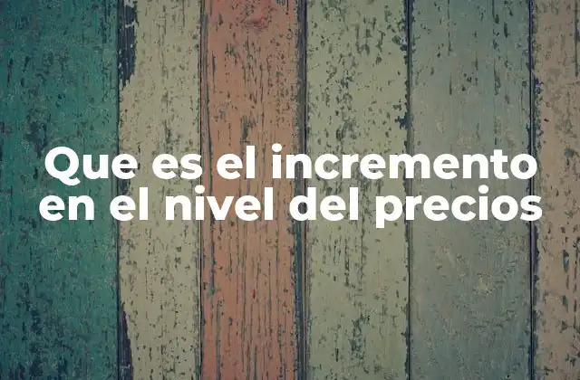 Que es el Incremento en el Nivel Del Precios