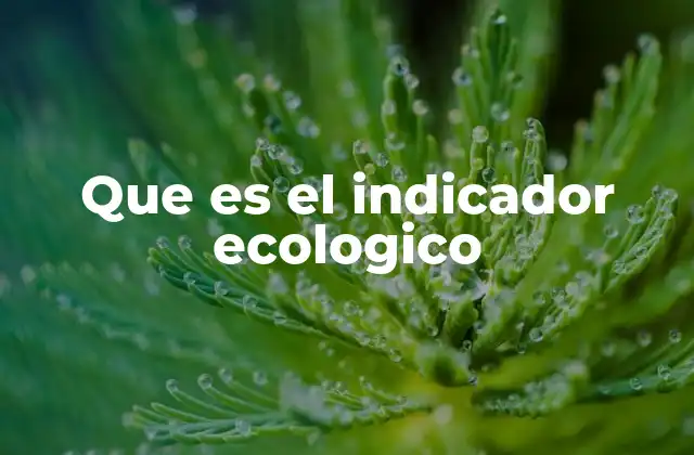 Que es el Indicador Ecologico