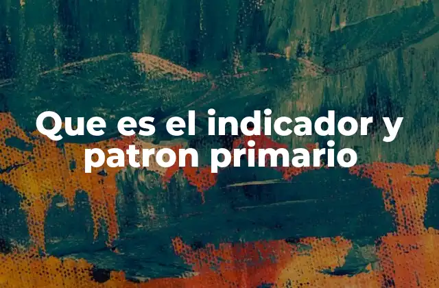 Que es el Indicador y Patron Primario