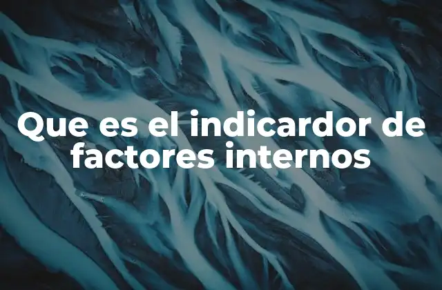 Que es el Indicardor de Factores Internos