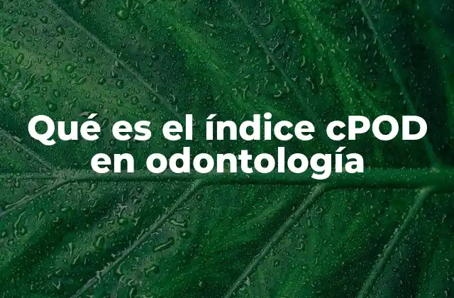 Qué es el Índice Cpod en Odontología