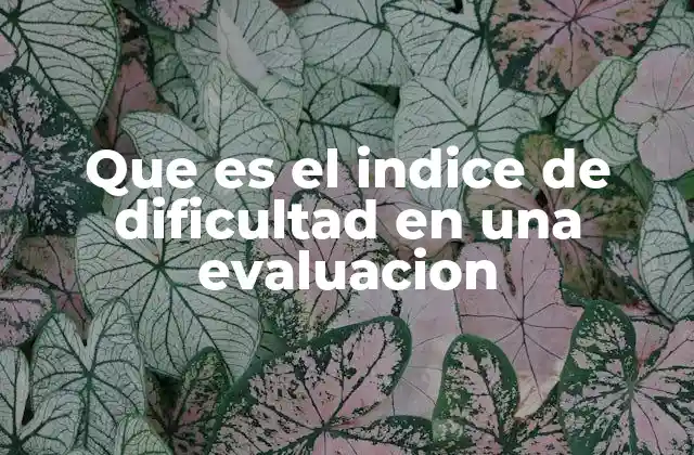 Que es el Indice de Dificultad en una Evaluacion