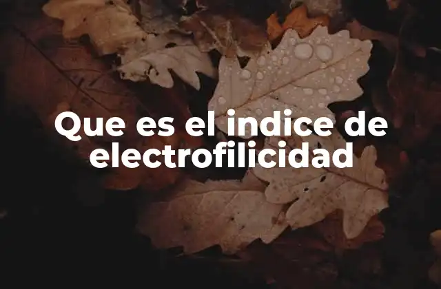 Que es el Indice de Electrofilicidad