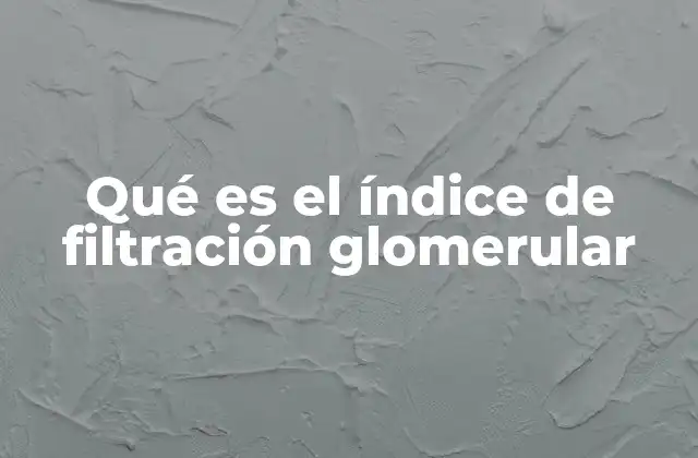 Qué es el Índice de Filtración Glomerular