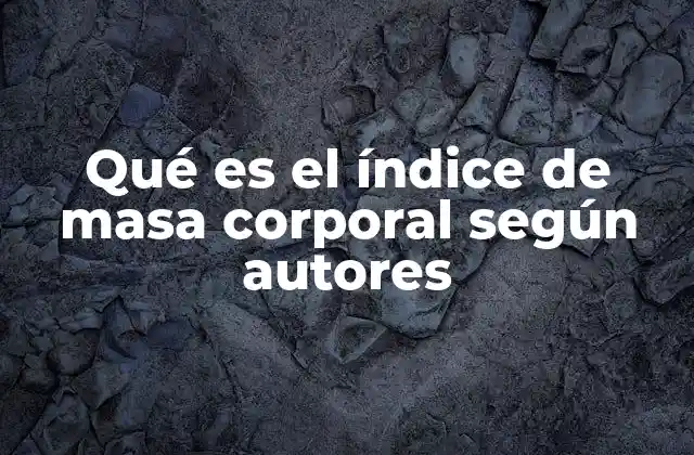 Qué es el Índice de Masa Corporal según Autores