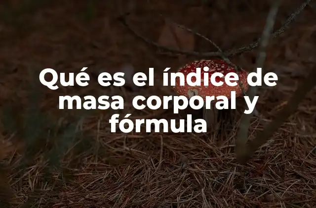 Qué es el Índice de Masa Corporal y Fórmula
