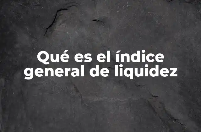 Qué es el Índice General de Liquidez