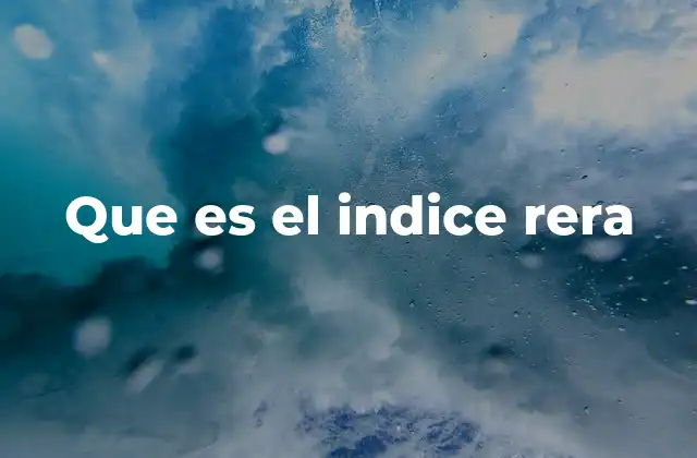 Que es el Indice Rera
