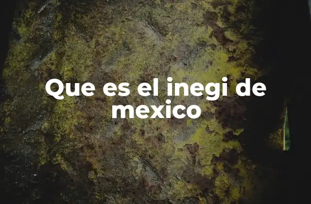 Que es el Inegi de Mexico