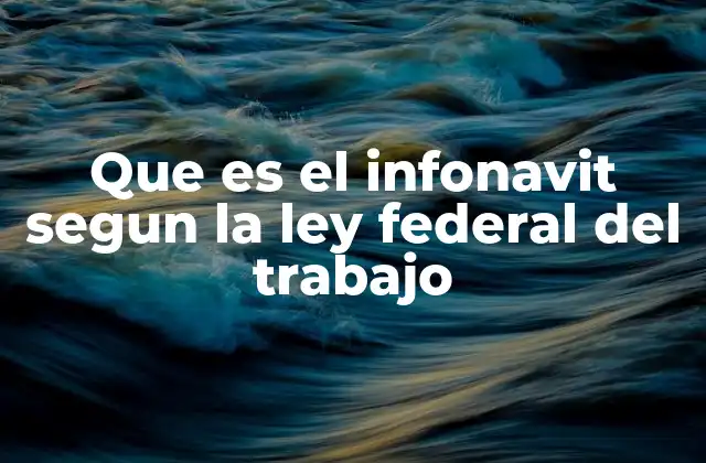 Que es el Infonavit Segun la Ley Federal Del Trabajo