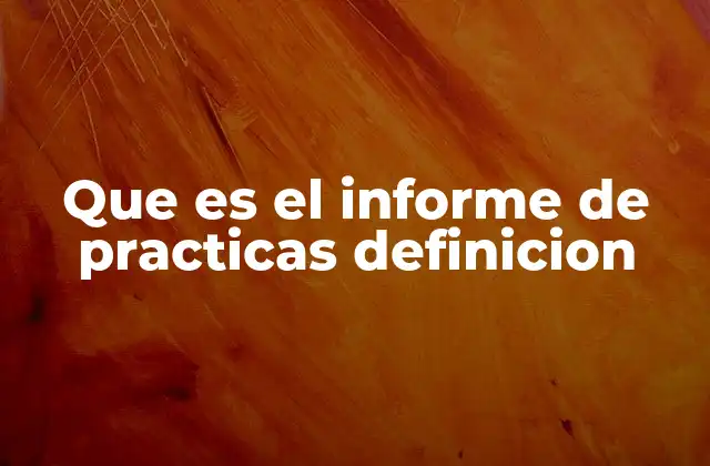 Que es el Informe de Practicas Definicion