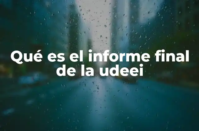Qué es el Informe Final de la Udeei