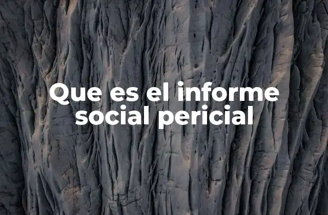 Que es el Informe Social Pericial