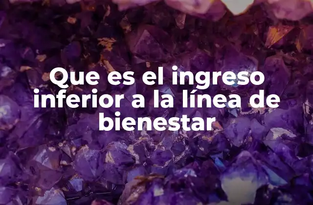 Que es el Ingreso Inferior a la Línea de Bienestar