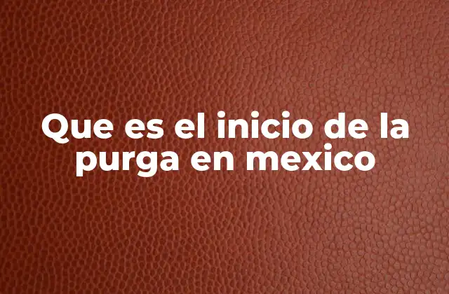Que es el Inicio de la Purga en Mexico