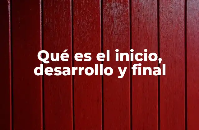 Qué es el Inicio, Desarrollo y Final