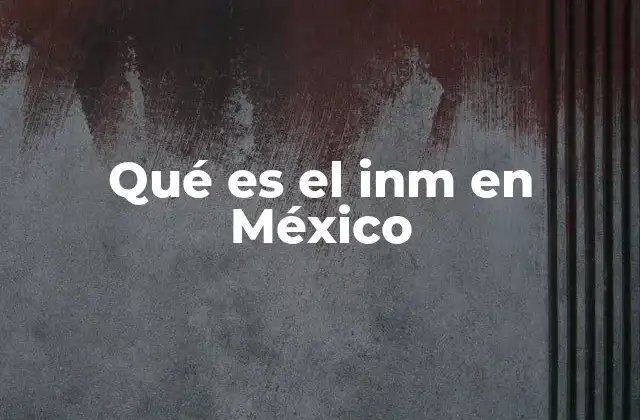Qué es el Inm en México
