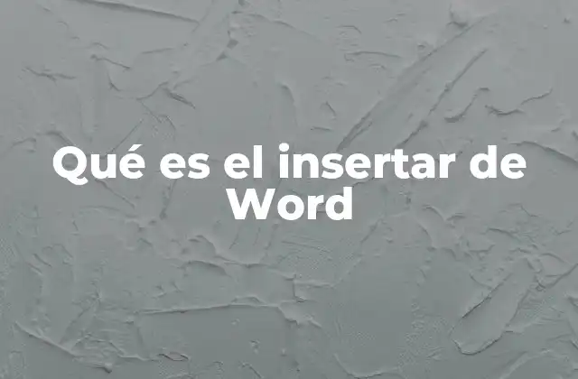 Qué es el Insertar de Word