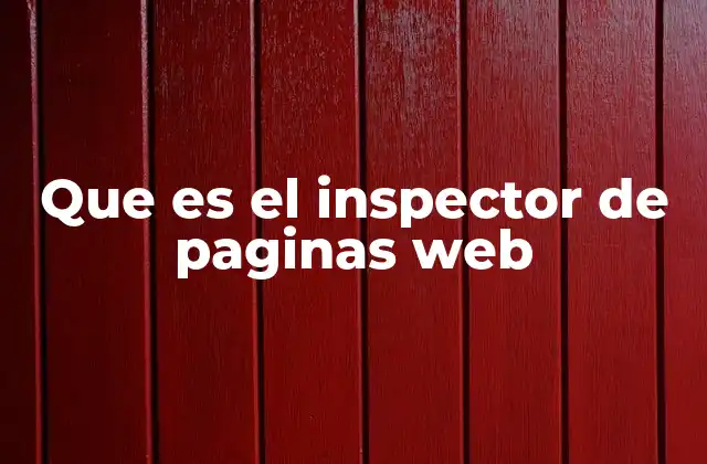 Que es el Inspector de Paginas Web