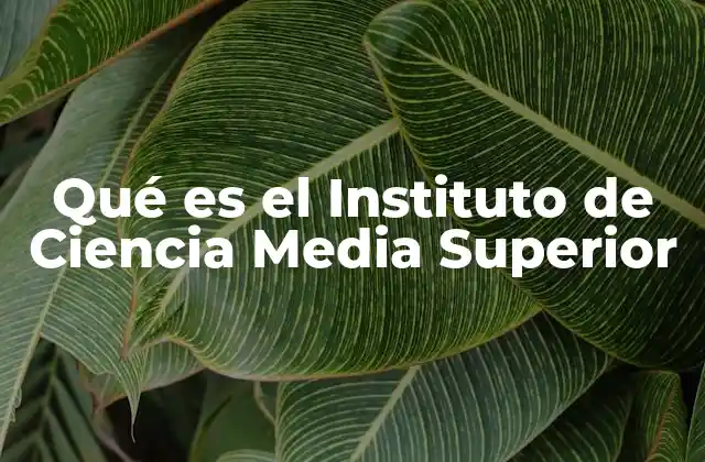 Qué es el Instituto de Ciencia Media Superior 2 La importancia de la educación científica en el nivel medio superior