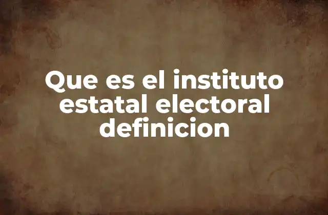 Que es el Instituto Estatal Electoral Definicion