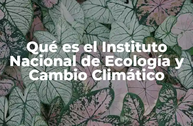 Qué es el Instituto Nacional de Ecología y Cambio Climático