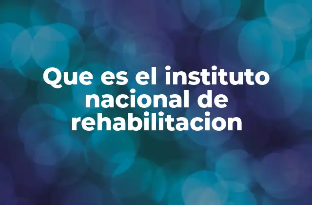 Que es el Instituto Nacional de Rehabilitacion 2 El rol del INR en la atención de personas con discapacidad