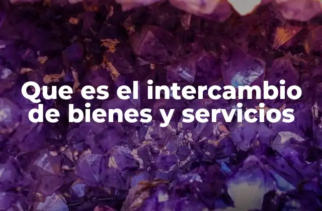 Que es el Intercambio de Bienes y Servicios
