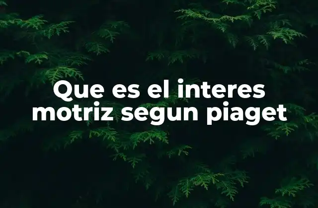Que es el Interes Motriz Segun Piaget