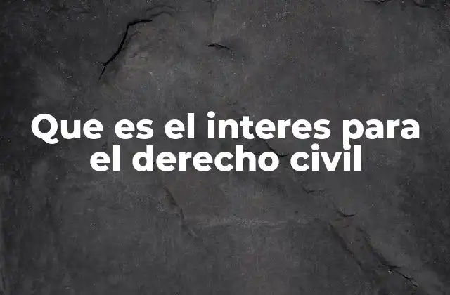 Que es el Interes para el Derecho Civil