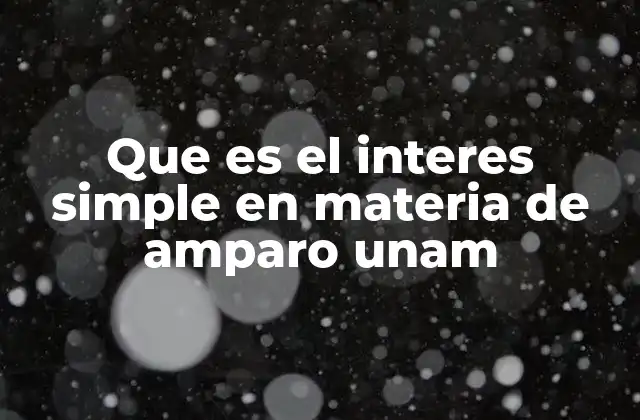 Que es el Interes Simple en Materia de Amparo Unam