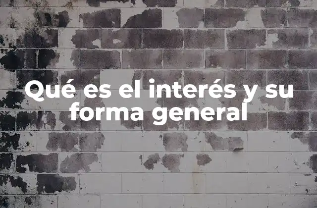 Qué es el Interés y Su Forma General