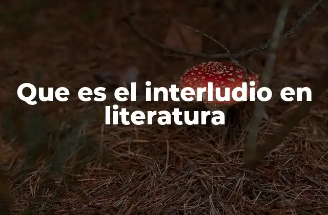 Que es el Interludio en Literatura