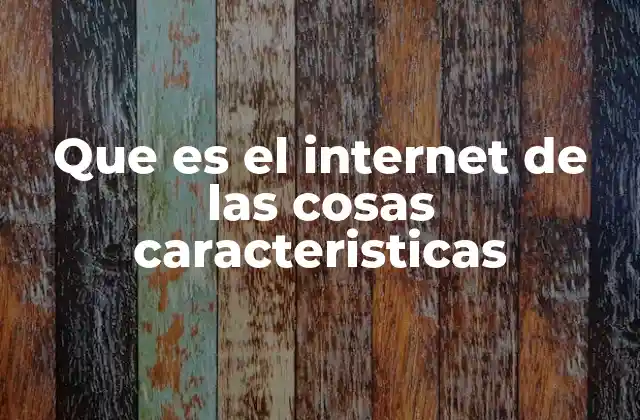 Que es el Internet de las Cosas Caracteristicas