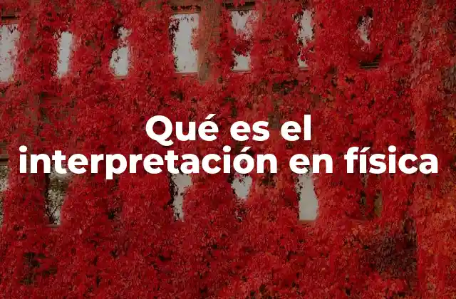 La importancia de la interpretación en la comprensión de fenómenos físicos