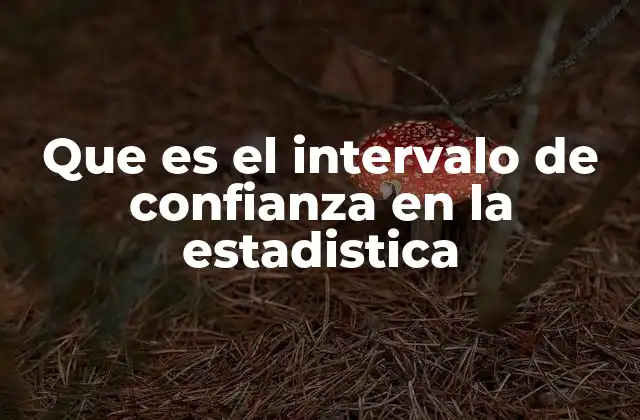 Que es el Intervalo de Confianza en la Estadistica