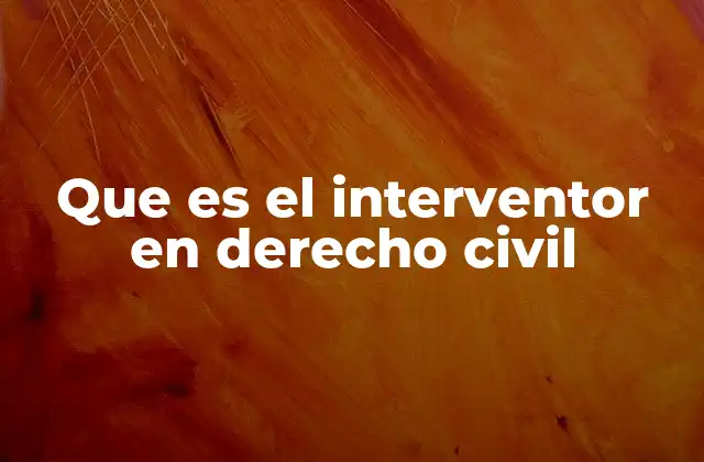 Que es el Interventor en Derecho Civil