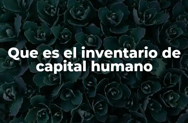 Que es el Inventario de Capital Humano